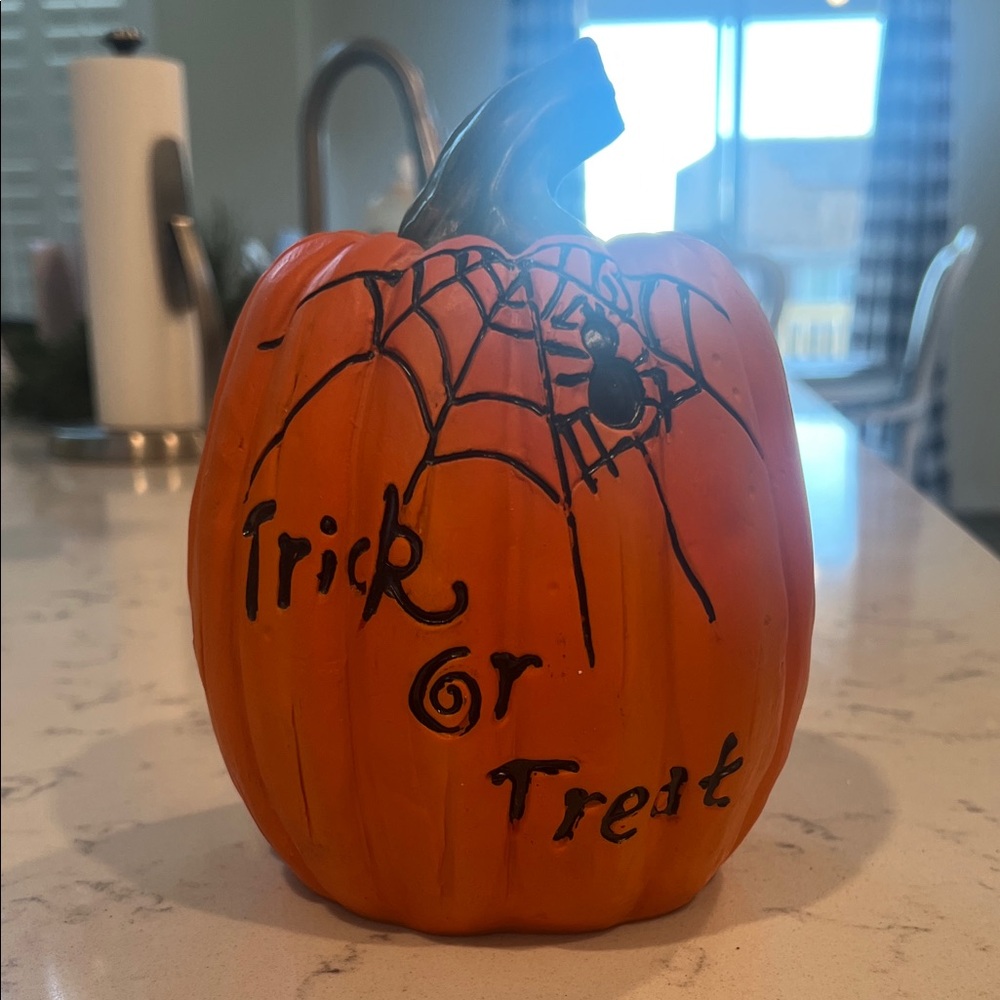 Orange Trick or Treat Pumpkin Decor